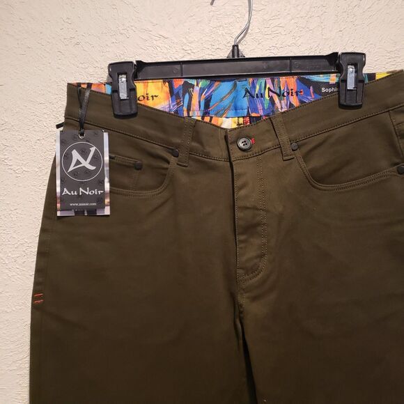 NWT AU NOIR Men’s Pants  Size 30 Dark Green sophisticated Offce Pants - Picture 4 of 9